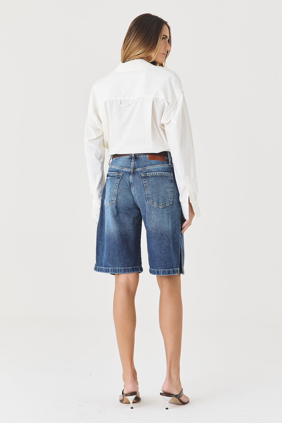 Jorts Jackie Fenda – Jeans Médio Escuro