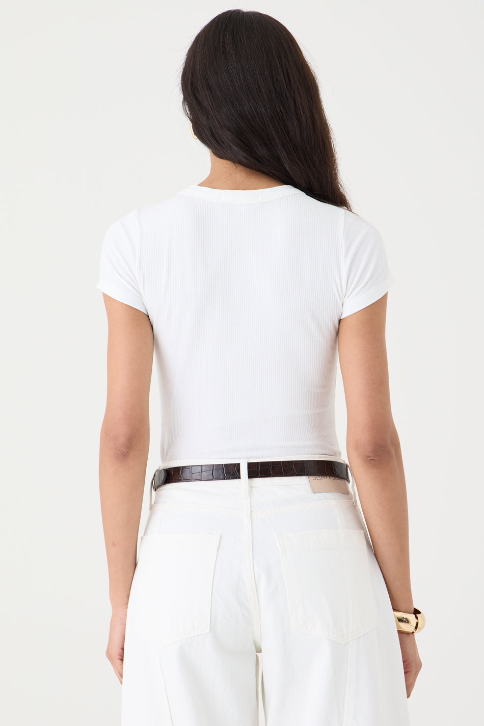 T-shirt Baby Look Ribana – Off White