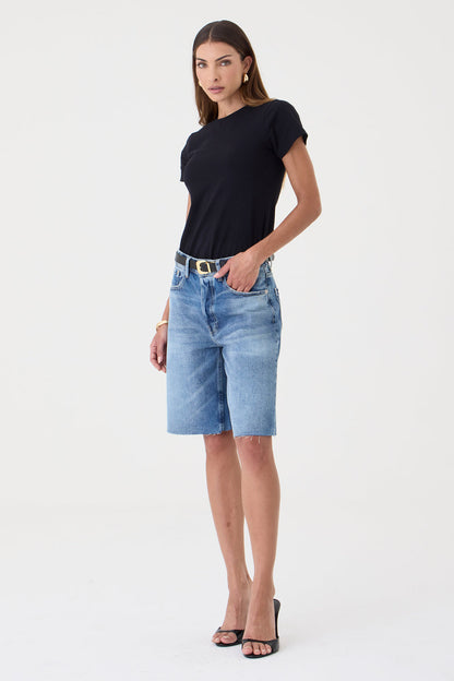 Jorts Helena Barra a Fio – Jeans Médio