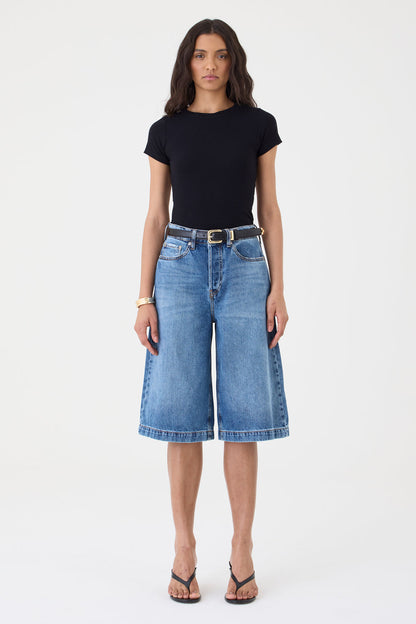 Jorts Sara Barra Larga – Jeans Escuro