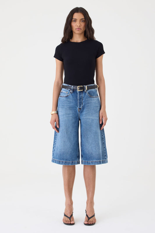 Jorts Sara Barra Larga – Jeans Escuro