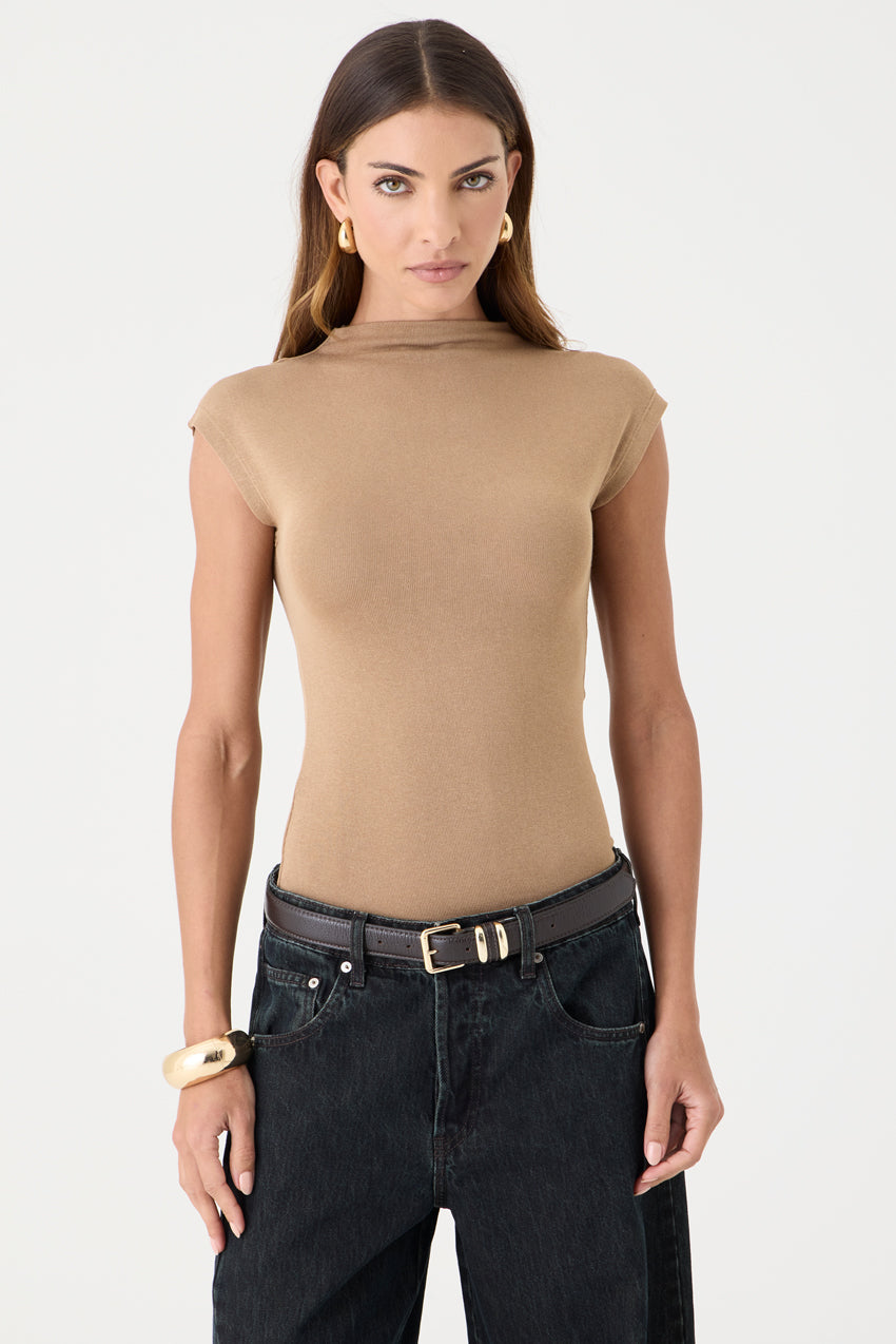 T-shirt Gola Alta Tricot – Areia Escuro