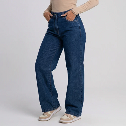 Calça Jeans Wide Leg - azul escura