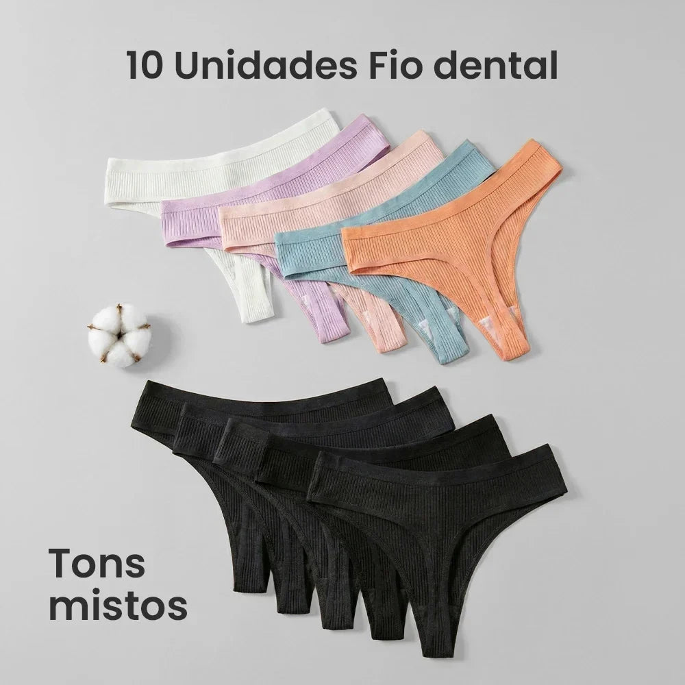 Kit 10 Calcinhas CottonConfort - Shop Mulher